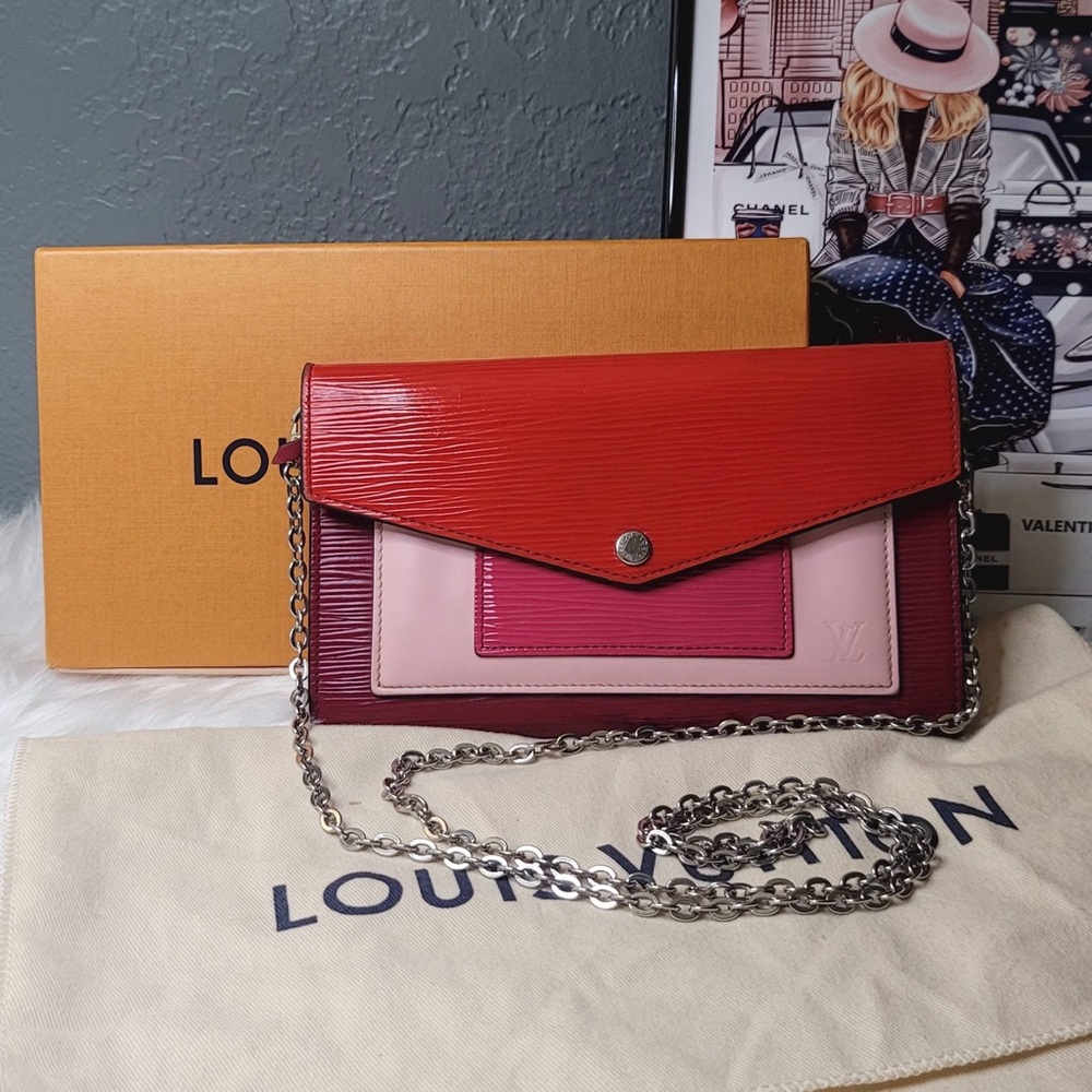 Louis Vuitton Multicolor Epi Leather Pochette Chain Wallet